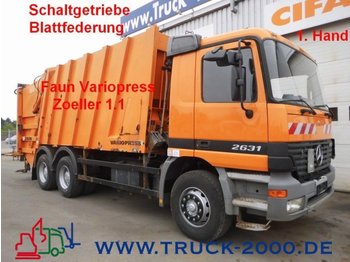 Camión de basura para transporte de basura Mercedes-Benz 2631 Actros 6x4 Faun Variopress  Schalter/Blatt: foto 1