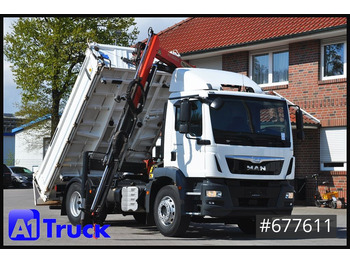 MAN TGM 18.290, Kipper+Kran, PK11001 - Volquete camión, Camión grúa: foto 1