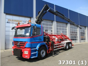 Portacontenedor de cadenas camión Mercedes-Benz Axor 2533 6x2 Hiab 22 ton/meter laadkraan: foto 1