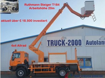 Camión con plataforma elevadora MAN 10.163 4x4 Ruthmann 20m seitl.13m 1000V Isoliert: foto 1
