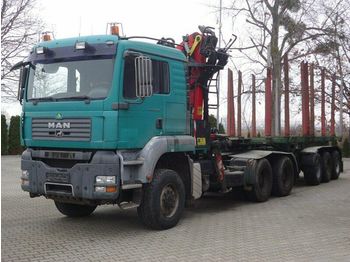 Remolque forestal, Camión MAN TGA 33.440 6X6 BL Holzkran Epsilon + Anhänger: foto 1