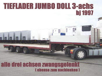 Semirremolque plataforma/ Caja abierta para transporte de equipos pesados Doll TIEFLADER JUMBO 3achs ZWANGSGELENKT schwanenhals: foto 1
